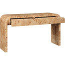  Meridian Cresthill Natural Burl Wood Console Table IMAGE 3