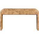 Meridian Cresthill Natural Burl Wood Console Table IMAGE 4