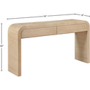  Meridian Cresthill White Oak Wood Console Table IMAGE 10