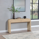  Meridian Cresthill White Oak Wood Console Table IMAGE 2
