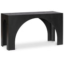  Meridian Arch Black Oak Wood Console Table IMAGE 1