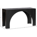  Meridian Arch Black Oak Wood Console Table IMAGE 6