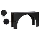  Meridian Arch Black Oak Wood Console Table IMAGE 7