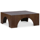  Meridian Arch Brown Oak Wood Coffee Table IMAGE 1