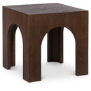  Meridian Arch Brown Oak Wood End / Side Table IMAGE 1