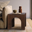  Meridian Arch Brown Oak Wood End / Side Table IMAGE 2