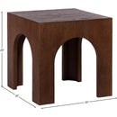  Meridian Arch Brown Oak Wood End / Side Table IMAGE 5