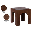  Meridian Arch Brown Oak Wood End / Side Table IMAGE 6