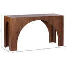  Meridian Arch Brown Oak Wood Console Table IMAGE 6