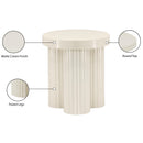  Meridian Rhodes Cream Iron End / Side Table IMAGE 7