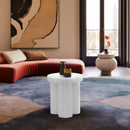  Meridian Rhodes White Iron End / Side Table IMAGE 2