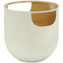  Meridian Doma Cream Glass Top And Iron Base End / Side Table IMAGE 3