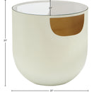  Meridian Doma Cream Glass Top And Iron Base End / Side Table IMAGE 7
