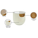  Meridian Doma Cream Glass Top And Iron Base End / Side Table IMAGE 8