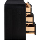  Color_Black -- Meridian Fluted 6 Drawer Dresser IMAGE 6