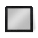  Meridian Fluted Black Solid Wood And Oak Veneer Mirror IMAGE 1