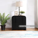  Color_Black -- Meridian Fluted 2 Drawer Nightstand IMAGE 2