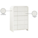  Color_Cream -- Fluted Cream Solid Wood And Oak Veneer Chest IMAGE 10