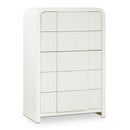  Color_Cream -- Fluted Cream Solid Wood And Oak Veneer Chest IMAGE 1