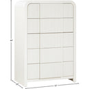  Color_Cream -- Fluted Cream Solid Wood And Oak Veneer Chest IMAGE 9