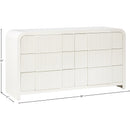  Color_Cream -- Fluted Cream Solid Wood And Oak Veneer Dresser IMAGE 11