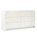  Color_Cream -- Fluted Cream Solid Wood And Oak Veneer Dresser IMAGE 1