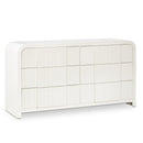  Color_Cream -- Fluted Cream Solid Wood And Oak Veneer Dresser IMAGE 1