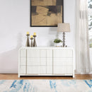  Color_Cream -- Fluted Cream Solid Wood And Oak Veneer Dresser IMAGE 2