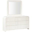  Color_Cream -- Fluted Cream Solid Wood And Oak Veneer Dresser IMAGE 5