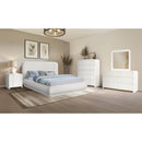  Meridian Fluted Cream Solid Wood And Oak Veneer Mirror IMAGE 7