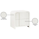  Color_Cream -- Fluted Cream Solid Wood And Oak Veneer Nightstand IMAGE 10