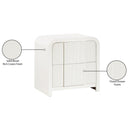 Meridian Fluted Cream Night Stand IMAGE 10