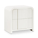 Meridian Fluted Cream Night Stand IMAGE 1
