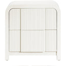  Color_Cream -- Fluted Cream Solid Wood And Oak Veneer Nightstand IMAGE 3