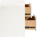  Color_Cream -- Fluted Cream Solid Wood And Oak Veneer Nightstand IMAGE 4
