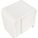  Color_Cream -- Fluted Cream Solid Wood And Oak Veneer Nightstand IMAGE 7