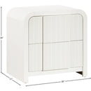  Color_Cream -- Fluted Cream Solid Wood And Oak Veneer Nightstand IMAGE 9