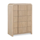  Color_Natural -- Fluted Natural Solid Wood And Oak Veneer Chest IMAGE 1