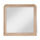  Meridian Fluted Natural Solid Wood And Oak Veneer Mirror IMAGE 1