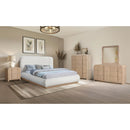  Meridian Fluted Natural Solid Wood And Oak Veneer Mirror IMAGE 7
