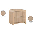  Color_Natural -- Fluted Natural Solid Wood And Oak Veneer Nightstand IMAGE 10