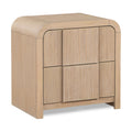  Color_Natural -- Fluted Natural Solid Wood And Oak Veneer Nightstand IMAGE 1