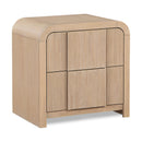  Color_Natural -- Fluted Natural Solid Wood And Oak Veneer Nightstand IMAGE 1