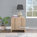  Color_Natural -- Fluted Natural Solid Wood And Oak Veneer Nightstand IMAGE 2