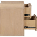  Color_Natural -- Fluted Natural Solid Wood And Oak Veneer Nightstand IMAGE 4