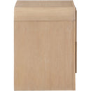  Color_Natural -- Fluted Natural Solid Wood And Oak Veneer Nightstand IMAGE 5