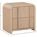  Color_Natural -- Fluted Natural Solid Wood And Oak Veneer Nightstand IMAGE 9