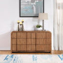  Color_Walnut -- Fluted Walnut Solid Wood And Oak Veneer Dresser IMAGE 2