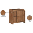  Color_Walnut -- Fluted Walnut Solid Wood And Oak Veneer Nightstand IMAGE 10