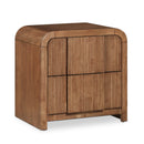  Color_Walnut -- Fluted Walnut Solid Wood And Oak Veneer Nightstand IMAGE 1